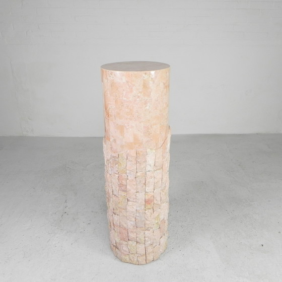 Image 1 of Marble veneer column from the 1980s by Maitland Smith