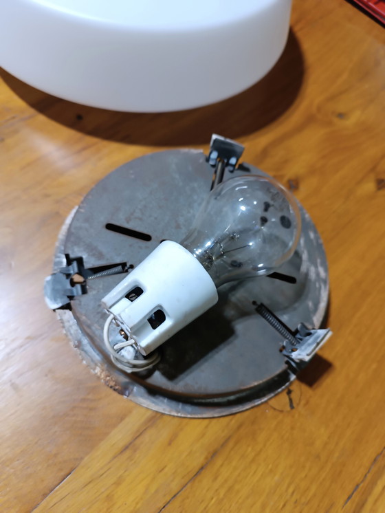 Image 1 of Lampe plafond vintage Bauhaus en opaline
