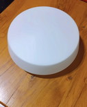 Lampe plafond vintage Bauhaus en opaline