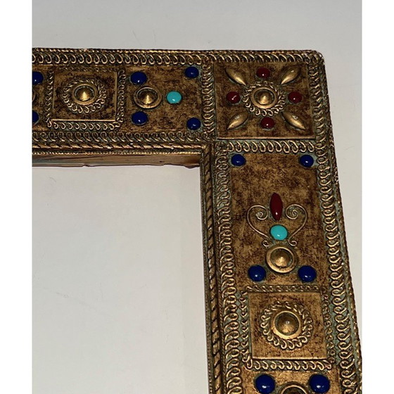Image 1 of Vintage ceramic frame with fine stone inlays, France 1970
