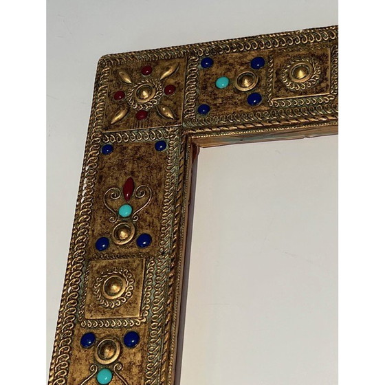Image 1 of Vintage ceramic frame with fine stone inlays, France 1970