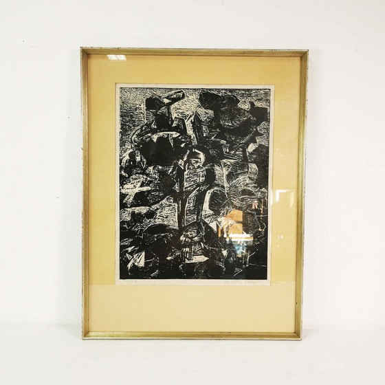 Image 1 of Vintage lithograph by Helle Thorborg, Denmark 1964