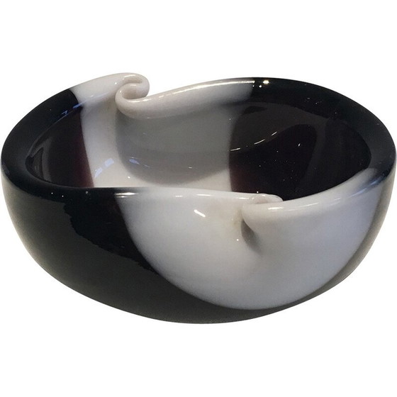 Image 1 of Vintage two-tone glass trinket tray, France 1970