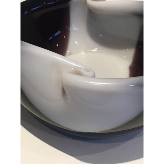 Image 1 of Vintage two-tone glass trinket tray, France 1970