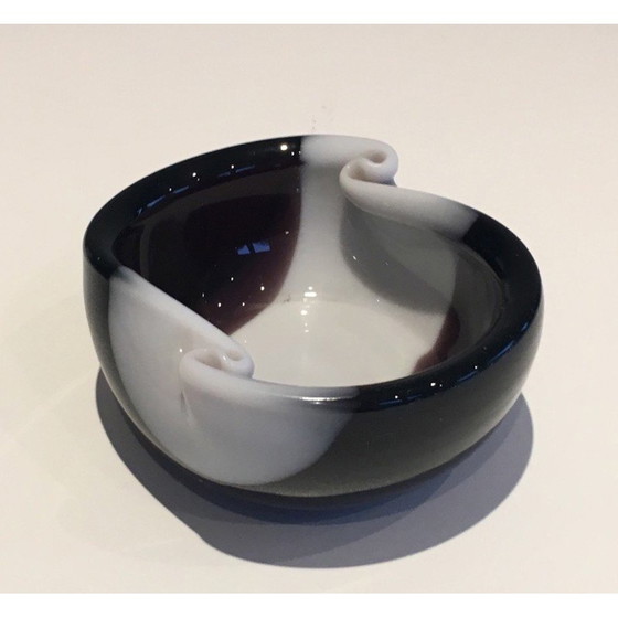 Image 1 of Vintage two-tone glass trinket tray, France 1970