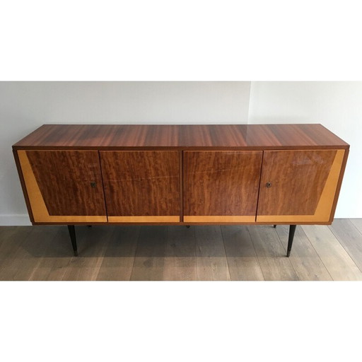 Credenza vintage in mogano a 4 ante, Italia 1960