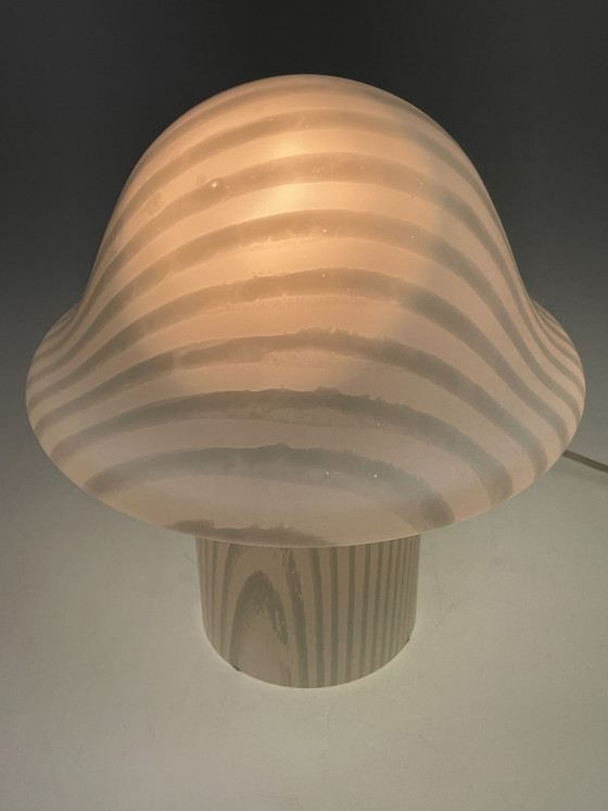 Image 1 of Peill & Putzler Xl Zebra Mushroom Table Lamp, Germany 1970-1980