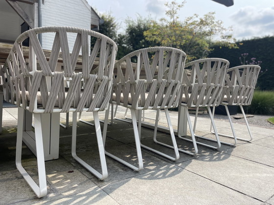 Image 1 of Table de jardin Meubili avec 8 chaises tissées assorties