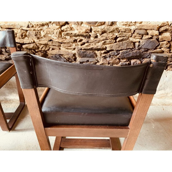 Image 1 of Set of 6 black vintage chairs by Gunther Hoffstead for Uniflex, 1960