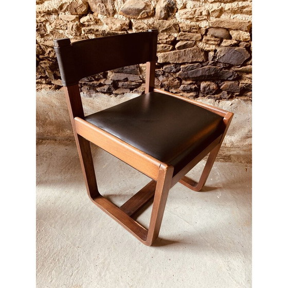 Image 1 of Set of 6 black vintage chairs by Gunther Hoffstead for Uniflex, 1960