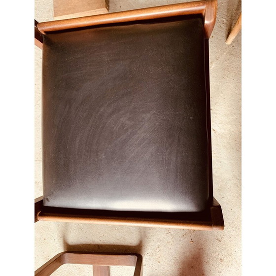 Image 1 of Set of 6 black vintage chairs by Gunther Hoffstead for Uniflex, 1960