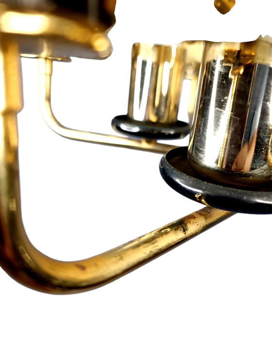 Image 1 of Large vintage crystal and brass chandelier by Bakalowits & Söhne