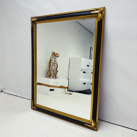 Image 1 of Baroque Xl Mirror With Black And Gold Wooden Frame