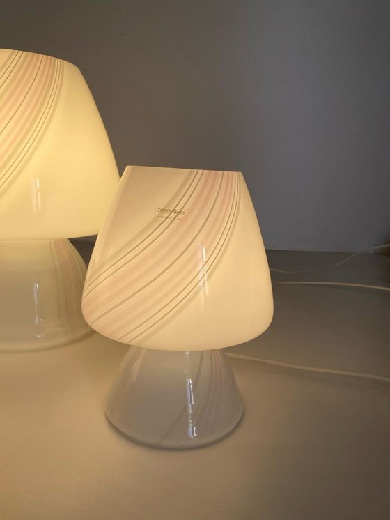 Image 1 of 3X Murano Mushroom Table Lamps