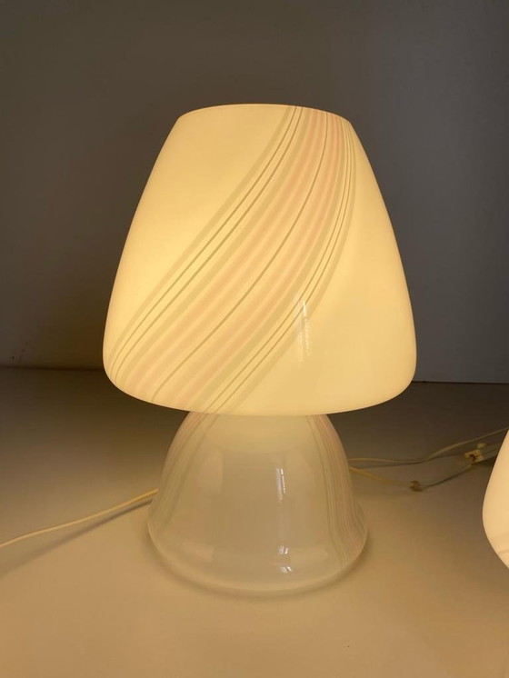 Image 1 of 3X Murano Mushroom Table Lamps