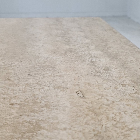 Image 1 of Tavolino da caffè vintage in travertino, Italia 1980