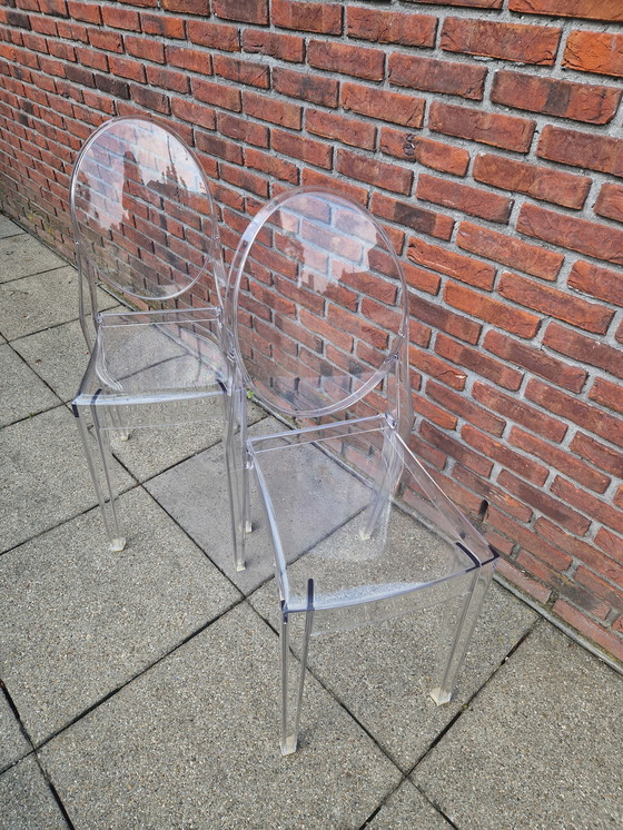 Image 1 of 2x Kartell Victoria Ghost chairs Philippe Starck