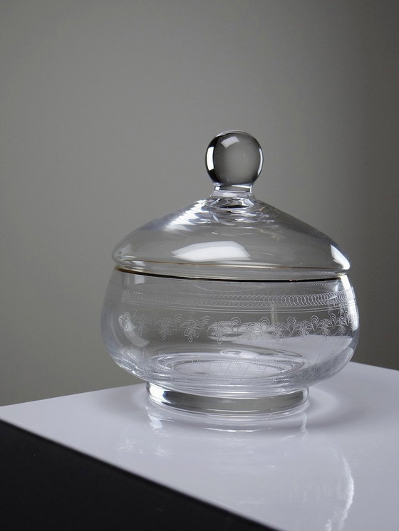 Image 1 of Antique Crystal Sugar Bowl or Box