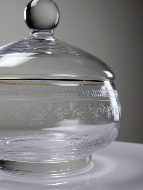 Image 1 of Antique Crystal Sugar Bowl or Box