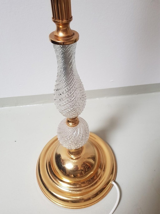 Vintage Gold-Plated And Crystal Floor Lamp