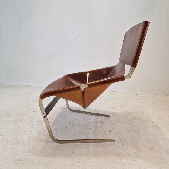 Image 1 of Pair of vintage model F444 armchairs in chrome and leather by Pierre Paulin for Artifort, Netherlands 1960