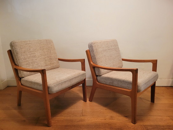 Image 1 of Set Of 2 Senator Chairs By Ole Wanscher For Poul Jeppesen