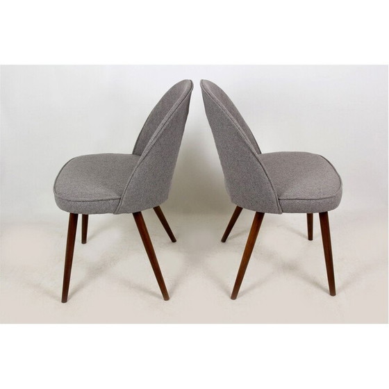 Image 1 of Pair of vintage chairs in grey fabric by Antonín Šuman for Tatra, Czechoslovakia 1960
