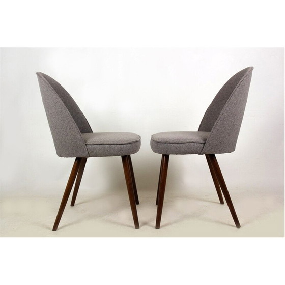 Image 1 of Pair of vintage chairs in grey fabric by Antonín Šuman for Tatra, Czechoslovakia 1960