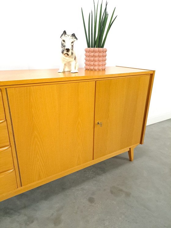 Image 1 of Veneer Sideboard With Drawers And Wooden Handles