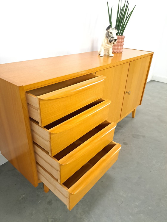Image 1 of Veneer Sideboard With Drawers And Wooden Handles