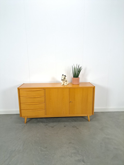 Veneer Sideboard With Drawers And Wooden Handles