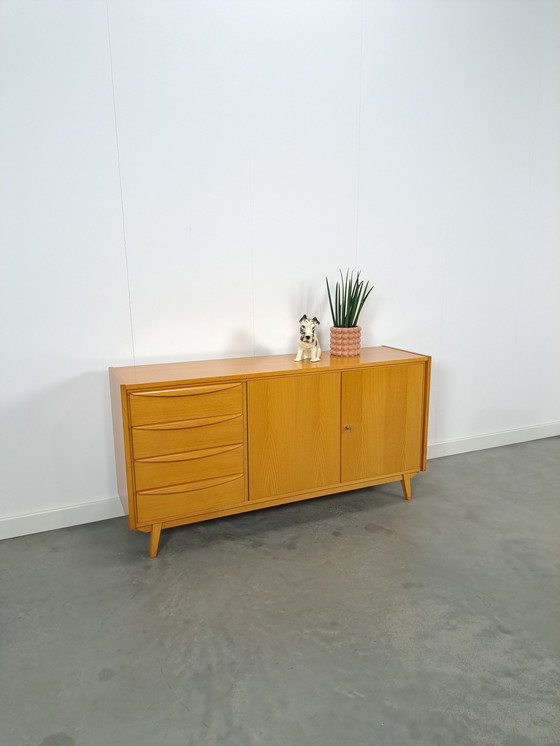 Image 1 of Veneer Sideboard With Drawers And Wooden Handles