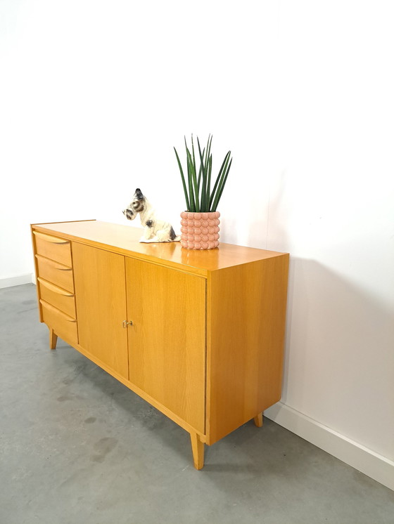 Image 1 of Veneer Sideboard With Drawers And Wooden Handles