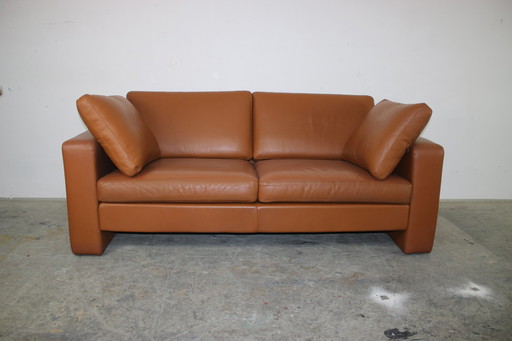 Cor Conseta Couch three-seater designer sofa leather saddle brown