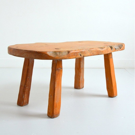 Image 1 of Vintage solid oak coffee table, 1970