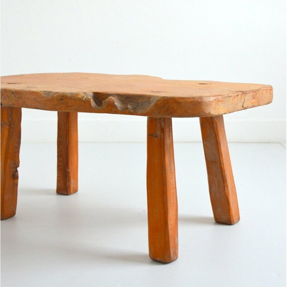 Image 1 of Vintage solid oak coffee table, 1970