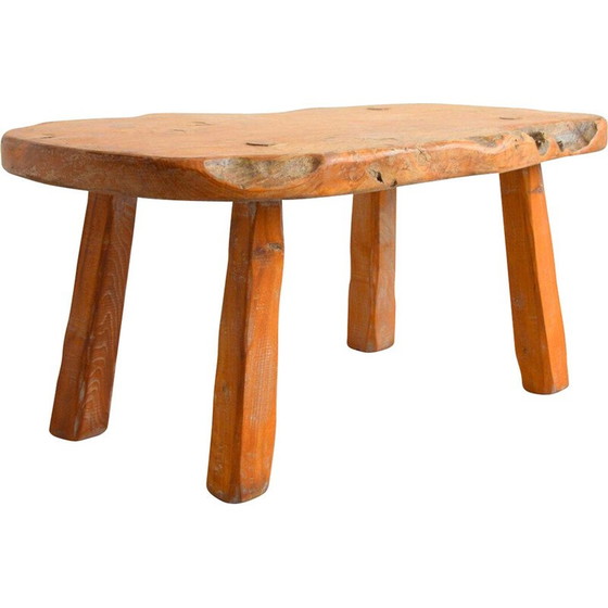 Image 1 of Vintage solid oak coffee table, 1970