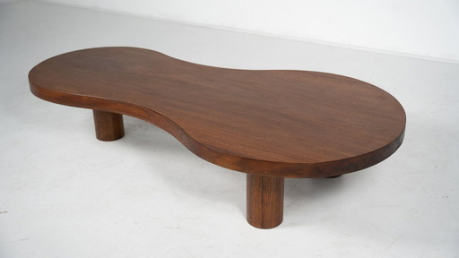 Organic Shaped Wooden Coffee Table, Contemporary