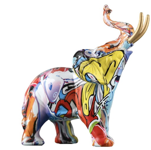 Graffiti Art Deco Elephant Statue