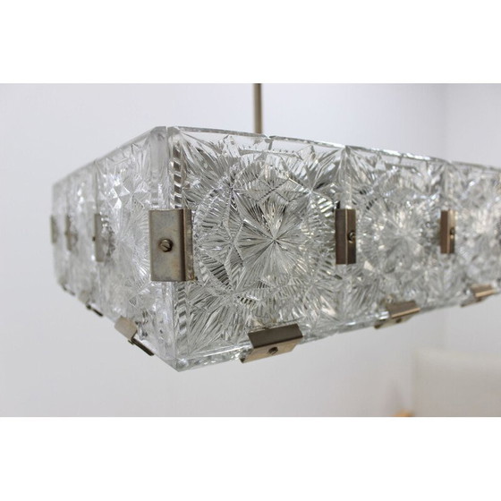 Image 1 of Vintage metal and glass ceiling lamp by Kamenicky Šenov, Czechoslovakia