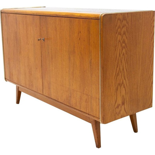 Vintage sideboard in beech and opaxite glass by Hubert Nepožitek and Bohumil Landsman for Jitona, 1960