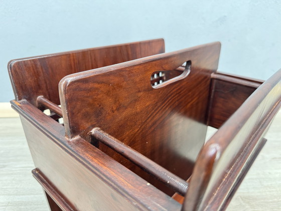 Image 1 of Vintage Mahogany Wooden Reading Rack