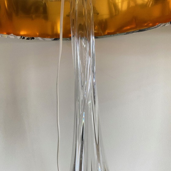 Image 1 of Pair of vintage translucent crystal table lamps by Val Saint Lambert, 1950