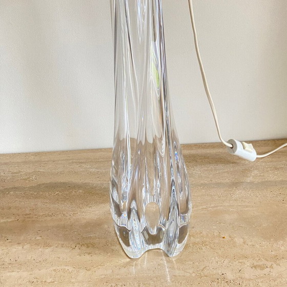 Image 1 of Pair of vintage translucent crystal table lamps by Val Saint Lambert, 1950