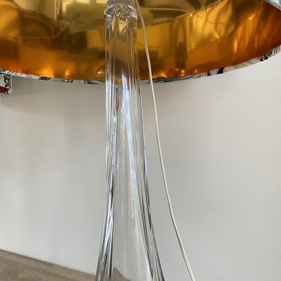 Image 1 of Pair of vintage translucent crystal table lamps by Val Saint Lambert, 1950