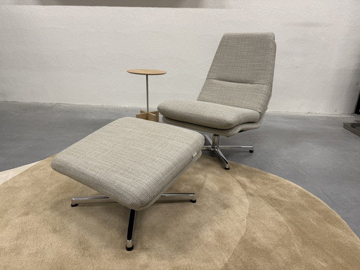 Gelderland 400 Armchair With Footstool Riva Fabric