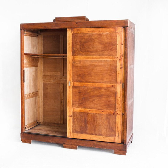Image 1 of Vintage pinewood cabinet with sliding doors, France 1940