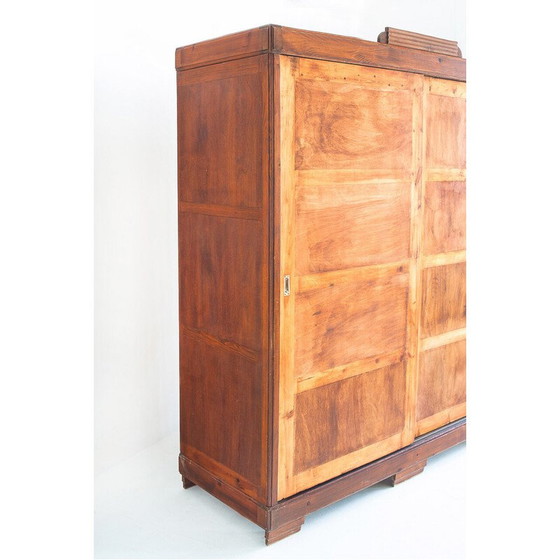 Image 1 of Vintage pinewood cabinet with sliding doors, France 1940