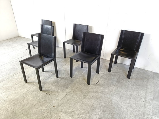 Image 1 of Carlo Bartoli dining chairs for Matteo Grassi, set of 6 - 1980s