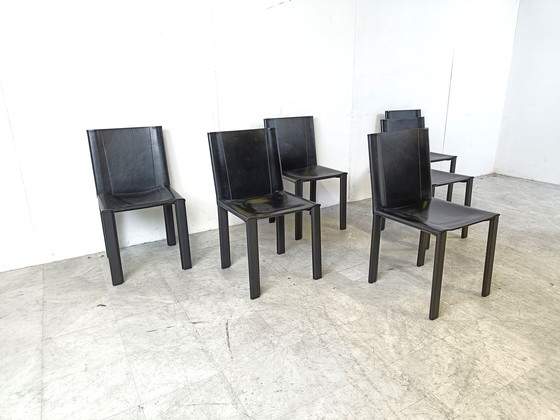 Image 1 of Chaises de salle à manger Carlo Bartoli pour Matteo Grassi, ensemble de 6 - années 1980